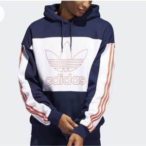 Adidas Outline Hoodie in Navy and Orange